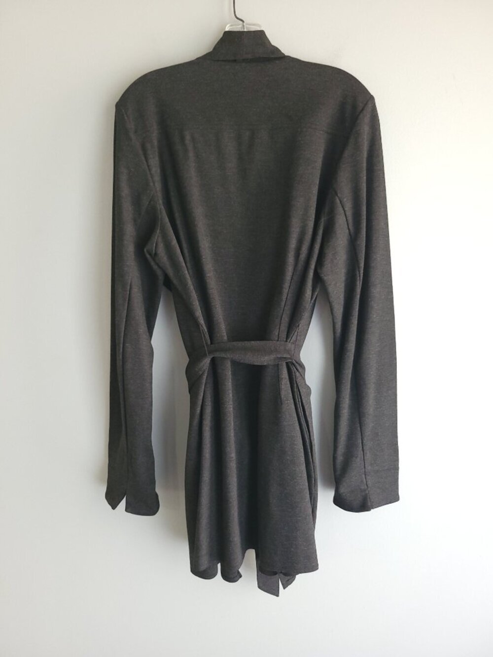 Cabi Take Two Draped Ponte Knit Wrap Cardigan Charcoal Gray L - Picture 5 of 10